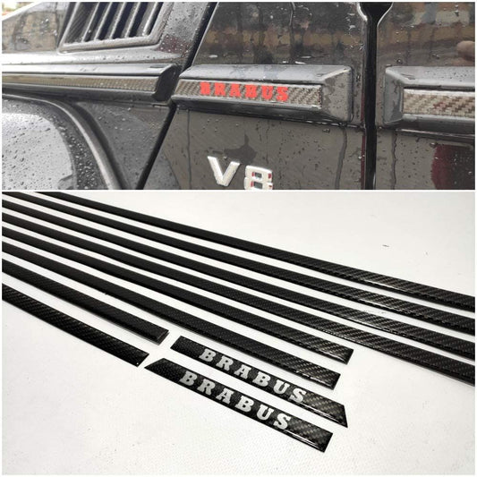 Set of Carbon Fiber Side Moldings Inserts Brabus Style for Mercedes-Benz W463 G-Class G Wagon