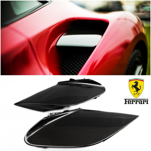 Ferrari 488 GTB Spider 2015-17 Carbon Fiber Side Air Intake Inserts