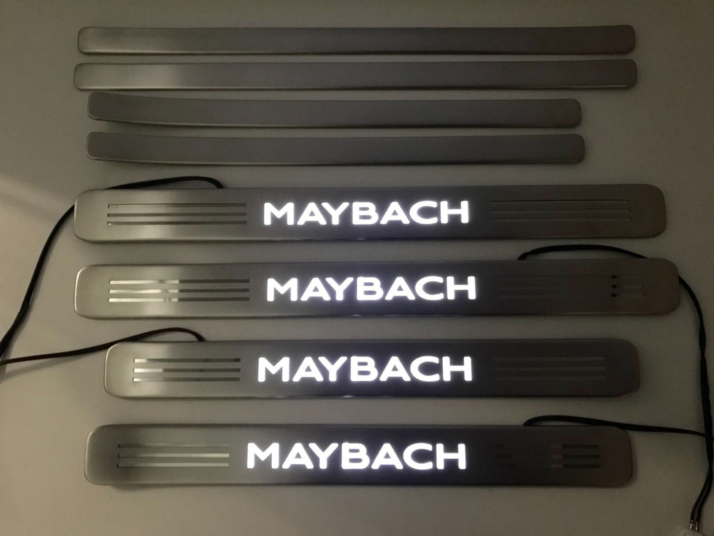 W223 Scuff Plates Maybach Style LED Door Sills Set of 8 pcs for S-Class