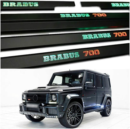 Mercedes-Benz W463 G-Class Brabus 700 Style Matte Black Stainless Steel LED Door Sills Set 5 pcs