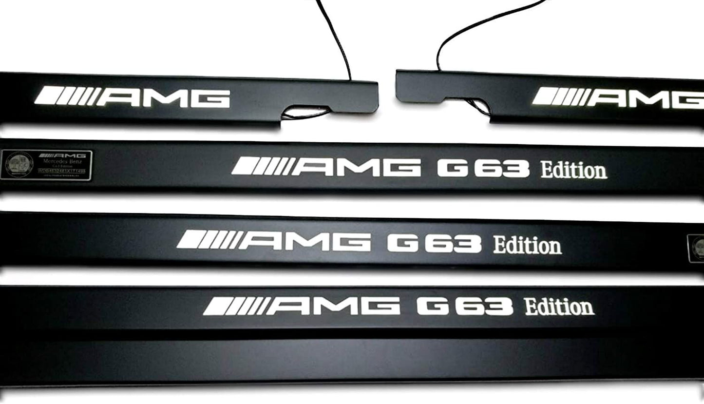 Mercedes-Benz W463 G-Class G Wagon AMG Style G63 Edition Matte Black Stainless Steel LED Door Sills Set 5 pcs