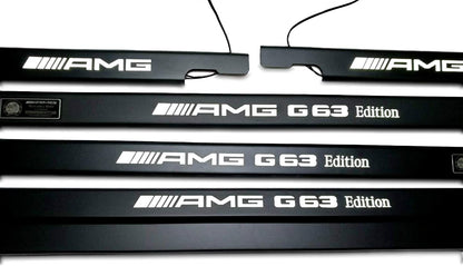 Mercedes-Benz W463 G-Class G Wagon AMG Style G63 Edition Matte Black Stainless Steel LED Door Sills Set 5 pcs