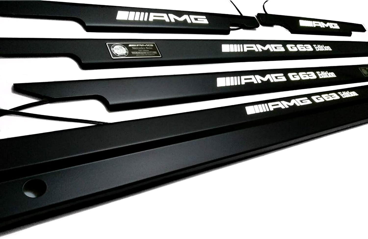 Mercedes-Benz W463 G-Class G Wagon AMG Style G63 Edition Matte Black Stainless Steel LED Door Sills Set 5 pcs
