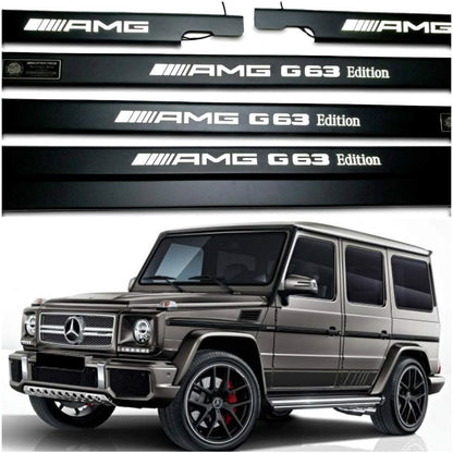 Mercedes-Benz W463 G-Class G Wagon AMG Style G63 Edition Matte Black Stainless Steel LED Door Sills Set 5 pcs