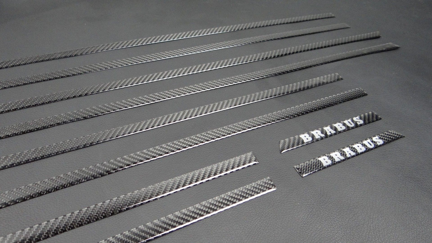 Mercedes-Benz W463 G-Wagon Carbon Fiber Side Molding Inserts + Exterior Door Handle Covers Set