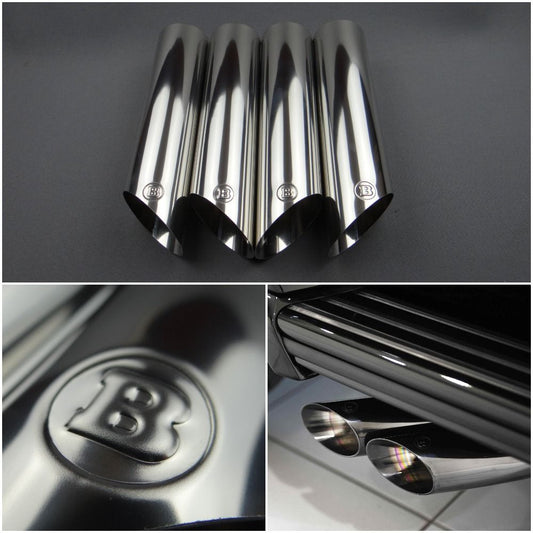 Stainless Steel Brabus Style Chrome Exhaust Pipe Tips for Mercedes-Benz W463 G-Class G Wagon 4pcs