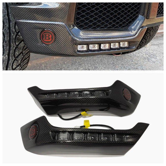Mercedes-Benz W463 G Wagon Carbon Fiber Front Bumper Attachments with LED DRL