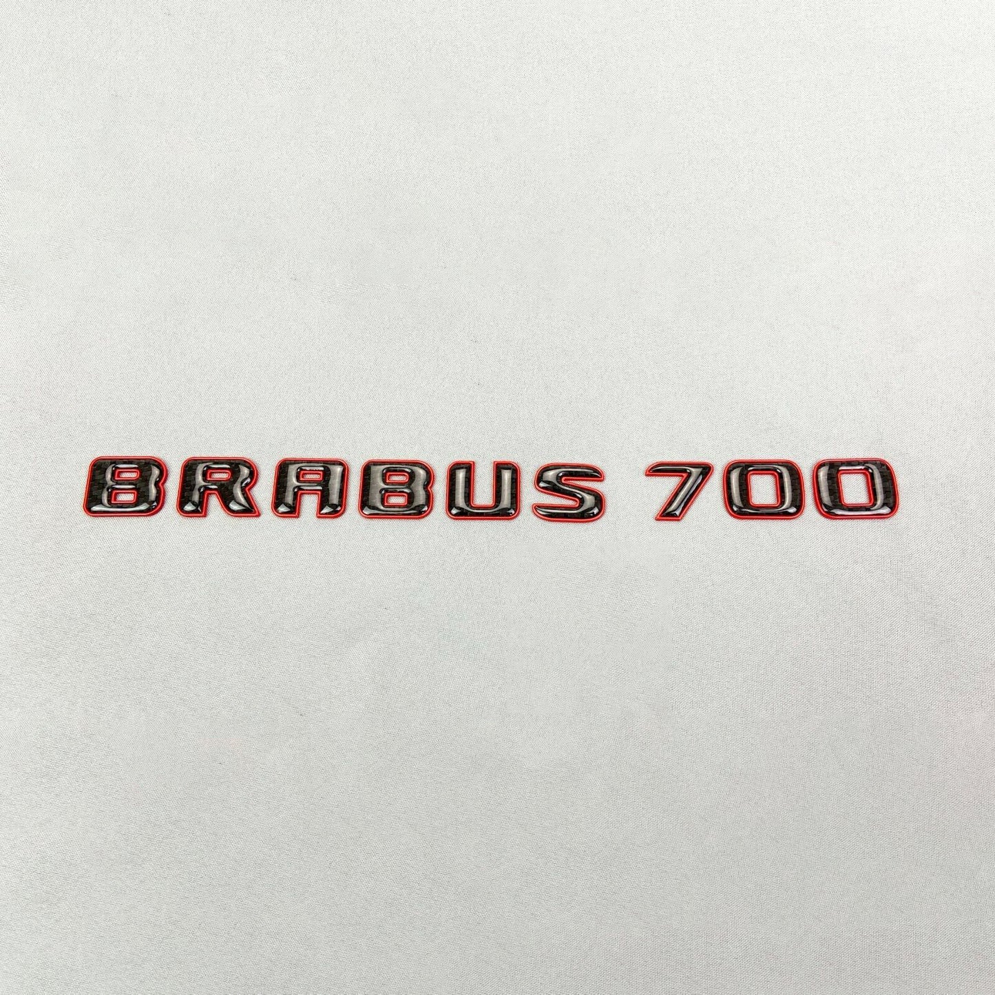Mercedes S E C G GT Brabus 700 Style Black Red Carbon + Metal Emblem Badge Set