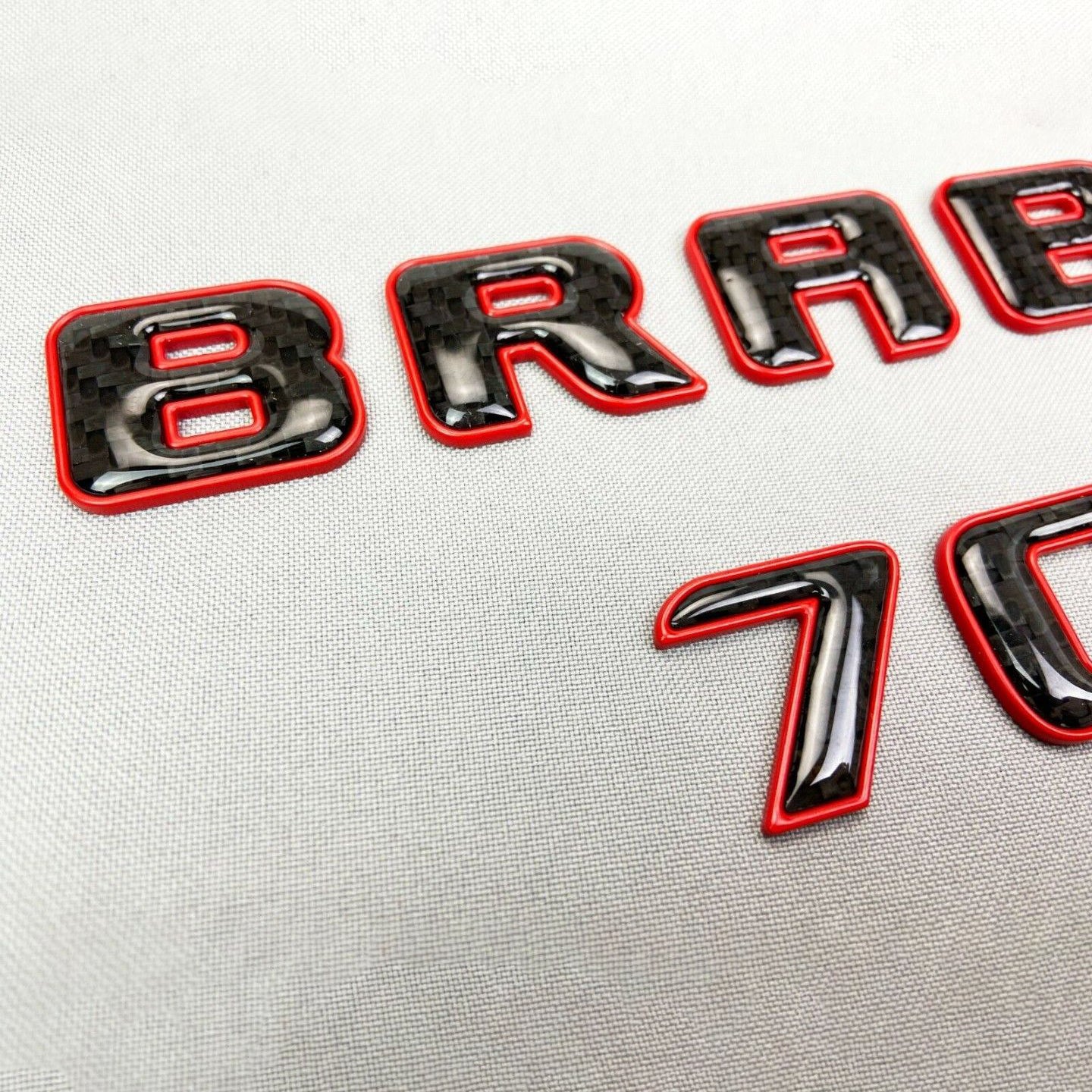 Mercedes S E C G GT Brabus 700 Style Black Red Carbon + Metal Emblem Badge Set