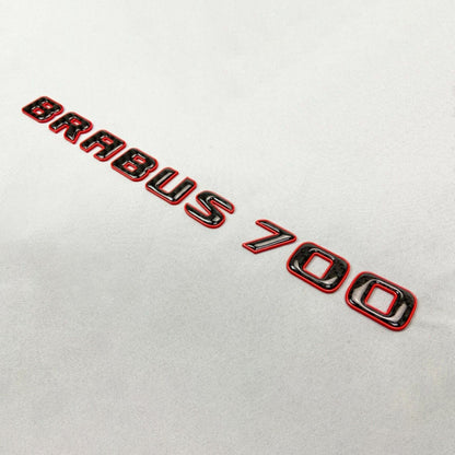 Mercedes S E C G GT Brabus 700 Style Black Red Carbon + Metal Emblem Badge Set