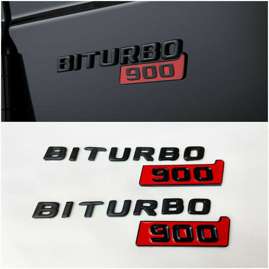 Mercedes S E C G GT Brabus Style Biturbo 900 Metal Emblem Logo Badges Set