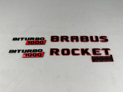 BRABUS Rocket 1000 “1 of 25” Rear and Fender Emblems Black with Red Badges Biturbo 1000 for Mercedes-Benz GT 2024