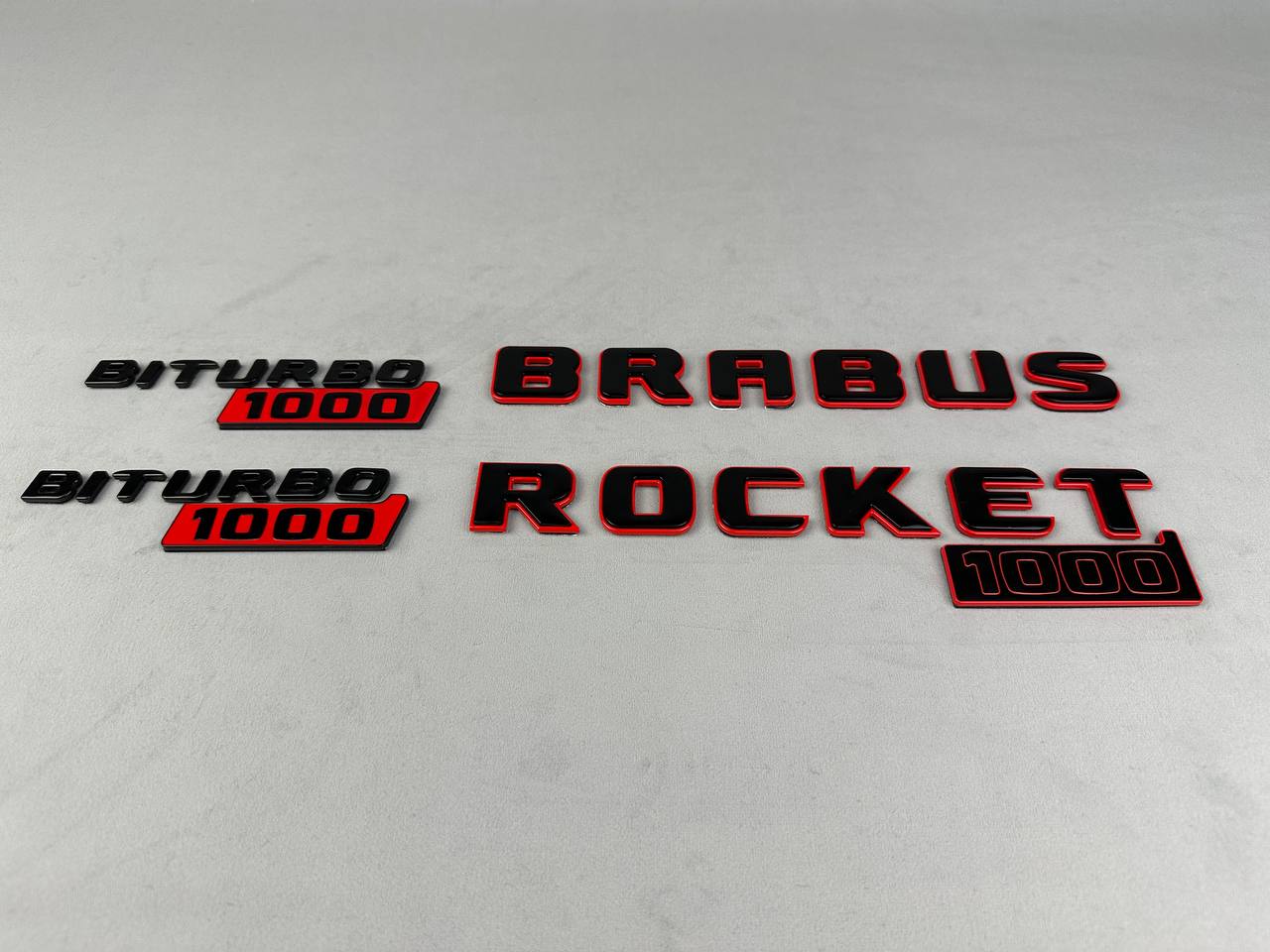 BRABUS Rocket 1000 “1 of 25” Rear and Fender Emblems Black with Red Badges Biturbo 1000 for Mercedes-Benz GT 2024