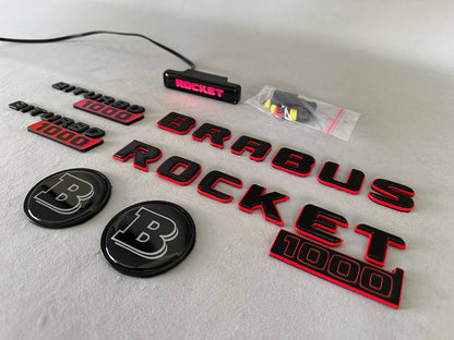 BRABUS Rocket 1000 “1 of 25” Badges Set Black with Red Emblems for Mercedes-Benz GT 2024