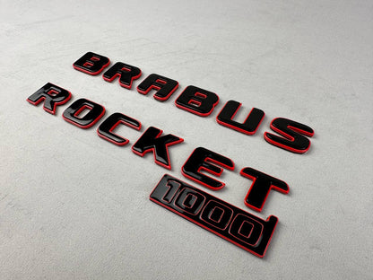 BRABUS Rocket 1000 “1 of 25” Rear Emblems Black with Red Badges for Mercedes-Benz GT 2024