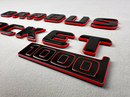 BRABUS Rocket 1000 “1 of 25” Rear Emblems Black with Red Badges for Mercedes-Benz GT 2024