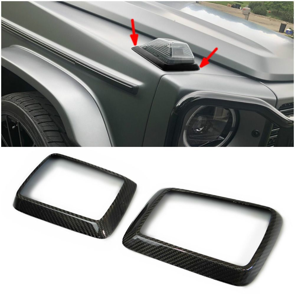 Carbon Fiber Hood Turn Signal Frames for Mercedes-Benz G-Class G Wagon ...
