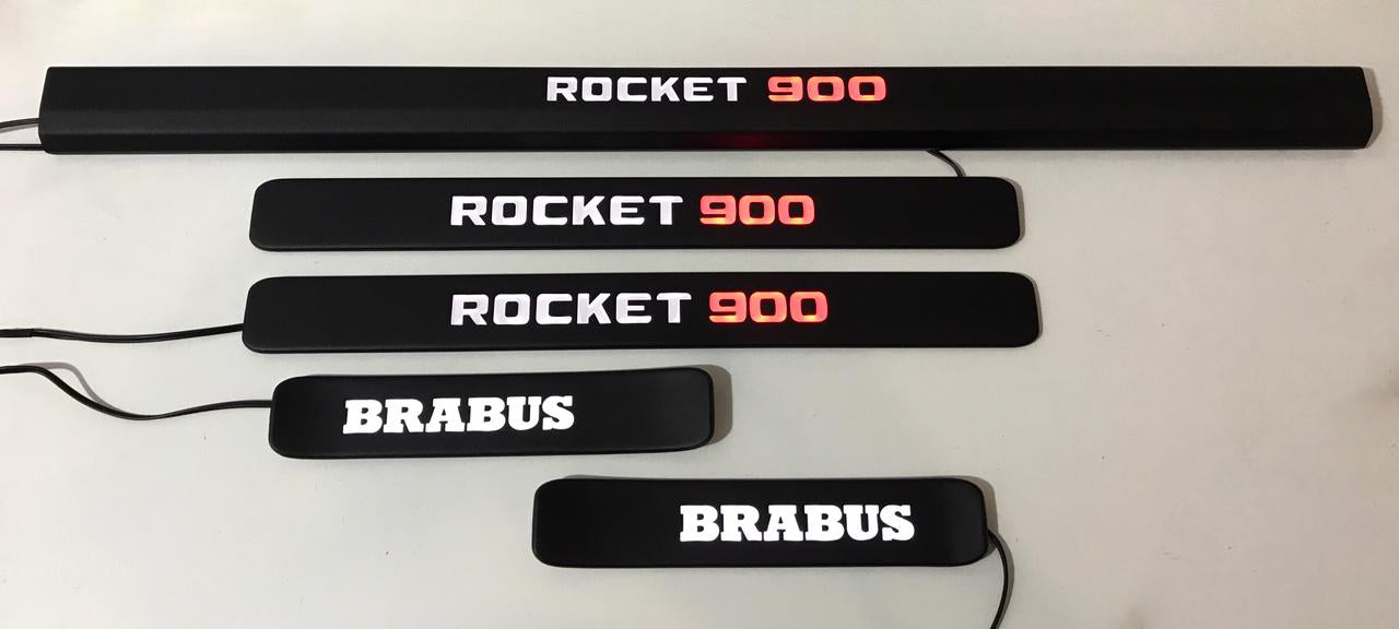 Mercedes-Benz W463A W464 G-Class Brabus Rocket 900 Matte Black Door Sills LED