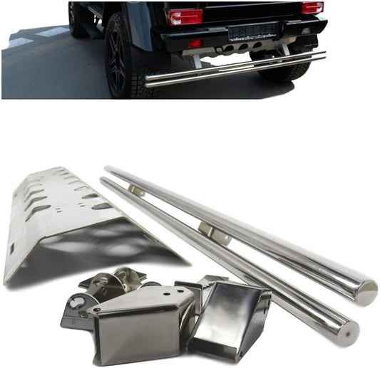 Mercedes-Benz W463 G-Class Stainless Steel Rear Skid Plate with Pipes