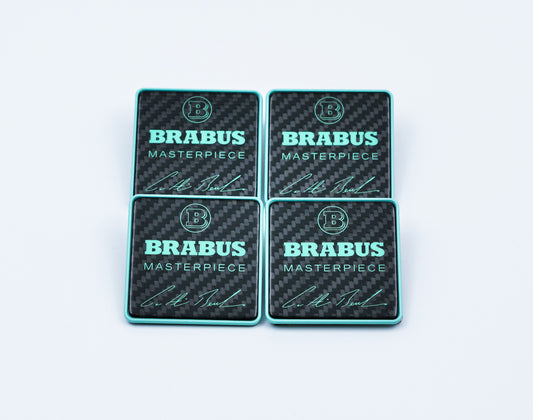 Brabus Carbon Tiffany Blue Masterpiece Floor Mat Metal Emblems for W463A G-Class