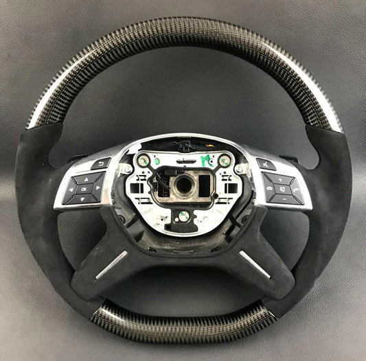 Mercedes-Benz ML W166 GL GLS GLE G W463 W212 E Steering Wheel Alcantara Carbon Fiber