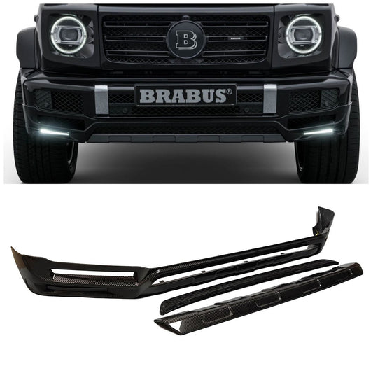 Mercedes-Benz W463A G-Class G Wagon G500 Brabus Style Carbon Fiber Front Lip Spoiler with LED