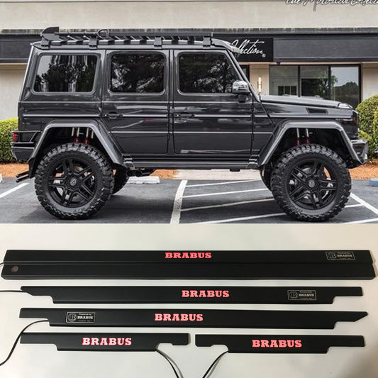 Mercedes-Benz W463 G-Class G Wagon Brabus Style Matte Black Stainless Steel LED Door Sills Set 5 pcs